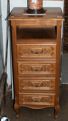Lot 1174 - An Oak Four Height Bedside Chest of Drawers,...
