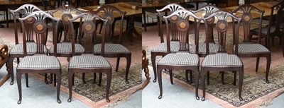 Lot 1307 - A Set of Nine Edwardian Mahogany Dining Chairs,...