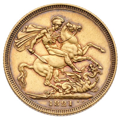 Lot 284 - George IV, Sovereign 1821, (Marsh 5, S.3800),...