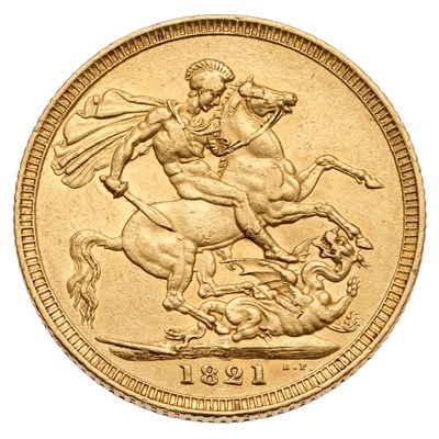 Lot 283 - George IV, Sovereign 1821, (Marsh 5, S.3800),...