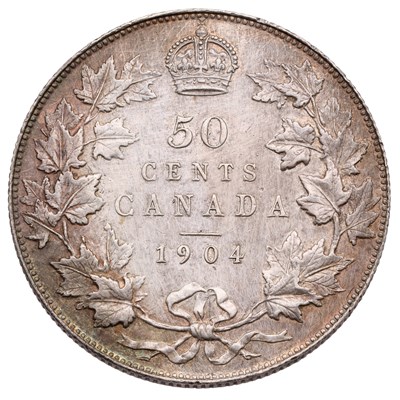 Lot 253 - Canada, 50 Cents 1904, (KM#12), harshly...