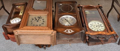 Lot 181 - An Inlaid Drop Dial Striking Wall Clock, Circa...