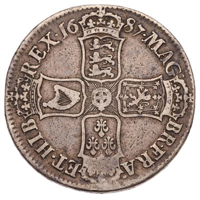 Lot 97 - James II, Crown 1687, TERTIO, second draped...
