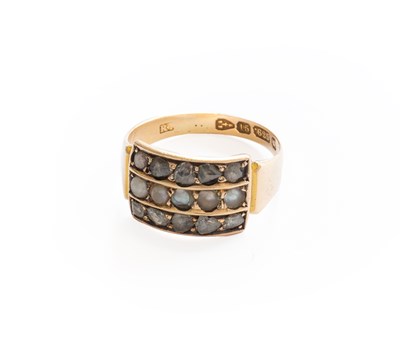 Lot 302 - A 15 Carat Gold Split Pearl and Diamond Ring,...