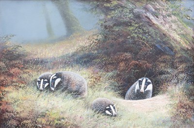Lot 1067 - Mike Nance (contemporary) Badgers leaving a...