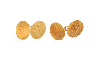 Lot 336 - A Pair of 18 Carat Gold Cufflinks, comprising...