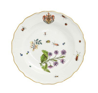 Lot 196 - A Meissen Porcelain Armorial Plate from the...