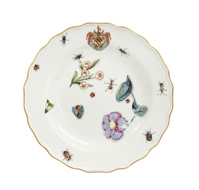 Lot 197 - A Meissen Porcelain Armorial Plate from the...