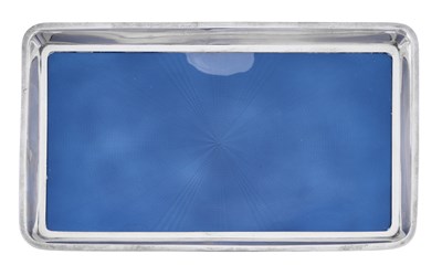 Lot 411 - A George V Silver and Enamel Dressing-Table Tray
