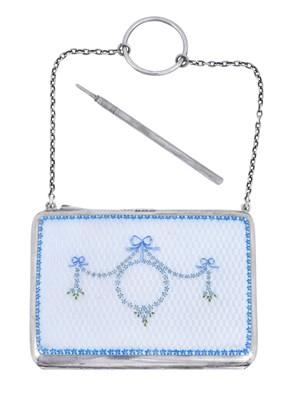 Lot 185 - A George V Silver and Enamel Purse