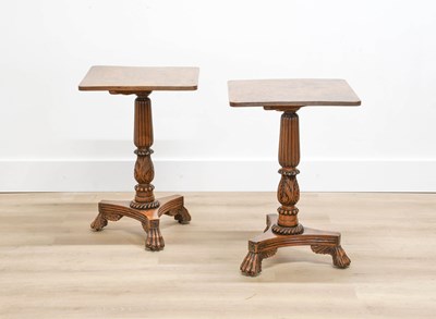 Lot 738 - A Pair of George IV Carved Mahogany Tripod...