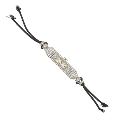 Lot 2428 - A Lady's Diamond Set Wristwatch, 1930's manual...