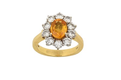 Lot 2226 - An 18 Carat Gold Yellow Sapphire and Diamond...
