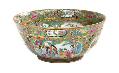 Lot 639 - A Cantonese Porcelain Punch Bowl, 19th century,...