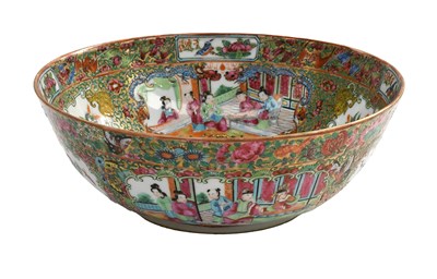 Lot 279 - A Cantonese Porcelain Punch Bowl, 19th century,...