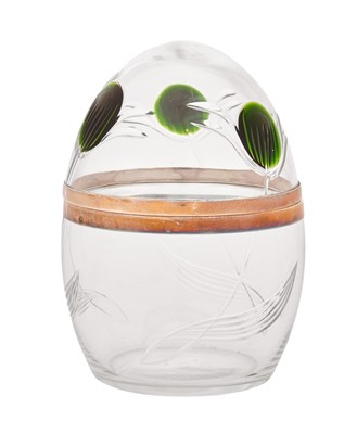 Lot 154 - A French Silver-Mounted Engraved Glass Jar