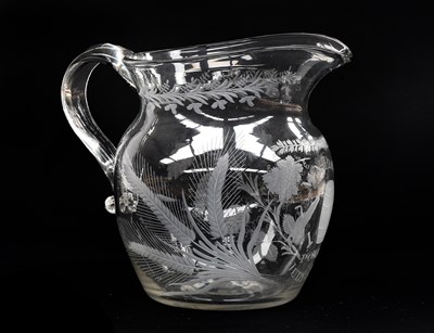 Lot 988 - A Regency Glass Ale Jug, engraved MR N.PLAYER...
