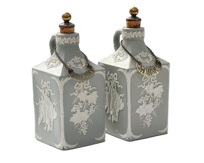 Lot 721 - A Pair of Jasper Spirit Flagons, late 19th...