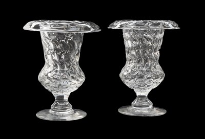 Lot 983 - A Pair of Glass Vases, 19th century, with...