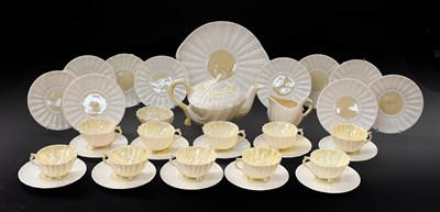 Lot 709 - A Belleek Porcelain Tea Set, early 20th...