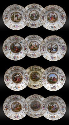 Lot 693 - A Set of Twelve Meissen Porcelain Soup Plates,...