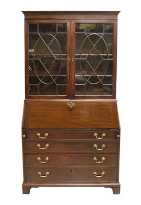 Lot 1272 - A George III Mahogany Bureau Bookcase, the...