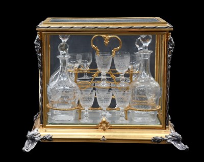 Lot 1106 - A French Gilt Metal Liqueur Set, early 20th...