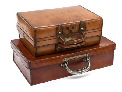 Lot 921 - A Small Stitched Tan Leather Case, maker W....