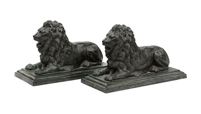 Lot 118 - A Pair of Verdigris Patinated Bronze Trafalgar...