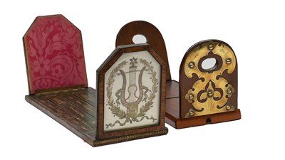 Lot 925 - A Leather Mounted Extending Bookstand, 19th...