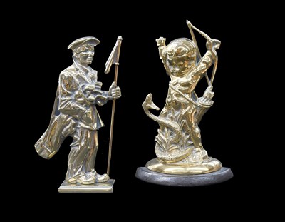 Lot 228 - A Brass and Cast Iron Figural Doorstop, 19th...