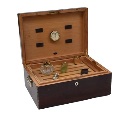 Lot 928 - A Dunhill Inlaid Walnut Cigar Humidor, Modern,...
