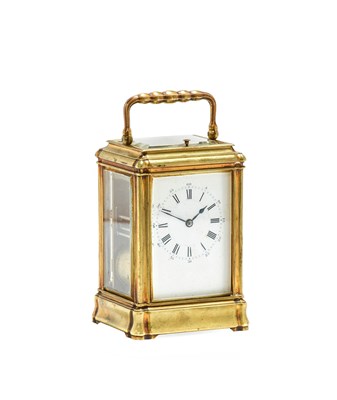 Lot 296 - A French Brass Petite Sonnerie Striking...