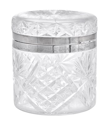 Lot 148 - A George VI Silver-Mounted Cut-Glass Jar and Cover