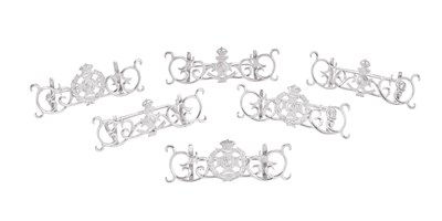 Lot 833 - A Set of Six Edward VII and George V Silver Place-Card Holders