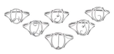Lot 1025 - A Cased Set of Six Victorian Silver Napkin-rings