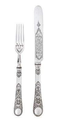 Lot 2470 - A Cased Set of Eighteen Victorian or Edward VII Silver Plate Fruit-Eaters