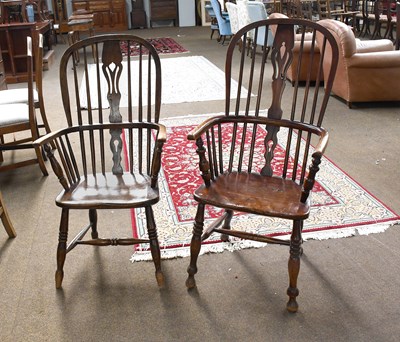 Lot 1336 - Two 19th Century Ash and Elm Windsor Chairs