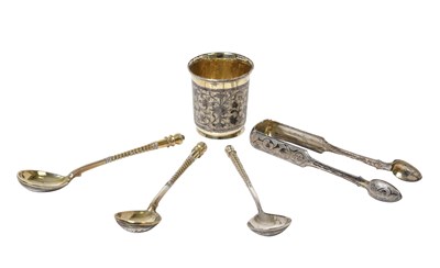 Lot 2513 - A Collection of Assorted Russian Silver, Silver-Gilt and Niello