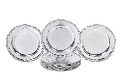 Lot 2453 - A Set of Twelve George III Silver Dinner-Plates