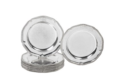 Lot 2455 - A Set of Twelve George III Silver Dinner-Plates