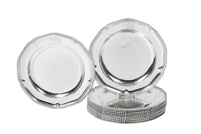 Lot 2456 - A Set of Twelve George III Silver Dinner-Plates