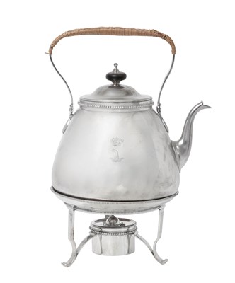 Lot 2421 - A George III Silver Kettle, Stand and Lamp