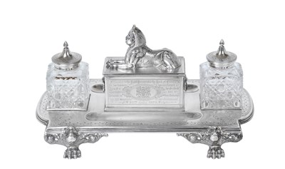 Lot 2545 - A Victorian Silver Inkstand