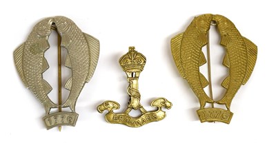 Lot 128 - Two Indian Army 1st Brahmans Pagri Badges,...
