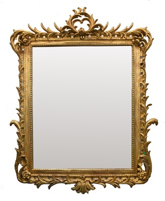 Lot 629 - A Gilt Composition Mirror, modern, the plain...