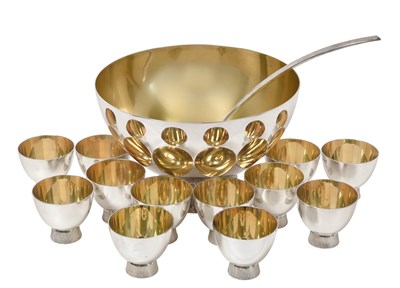 Lot 2579 - An Elizabeth II Fourteen-Piece Silver Punch-Set