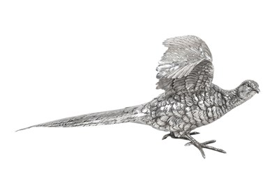 Lot 2524 - A German Silver Model of a Pheasant