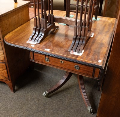 Lot 1235 - Inlaid Mahogany Drop Leaf Breakfast Table, on...