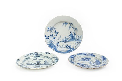 Lot 21 - A Bristol Delft Plate, circa 1750, painted in...